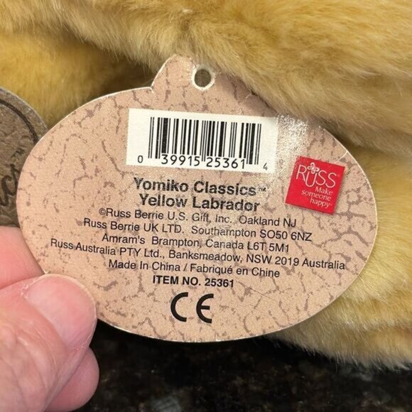 RUSS BERRIE Yomiko Classics YELLOW LABRADOR Lab Puppy Dog 12” Plush Toy - Picture 9 of 10